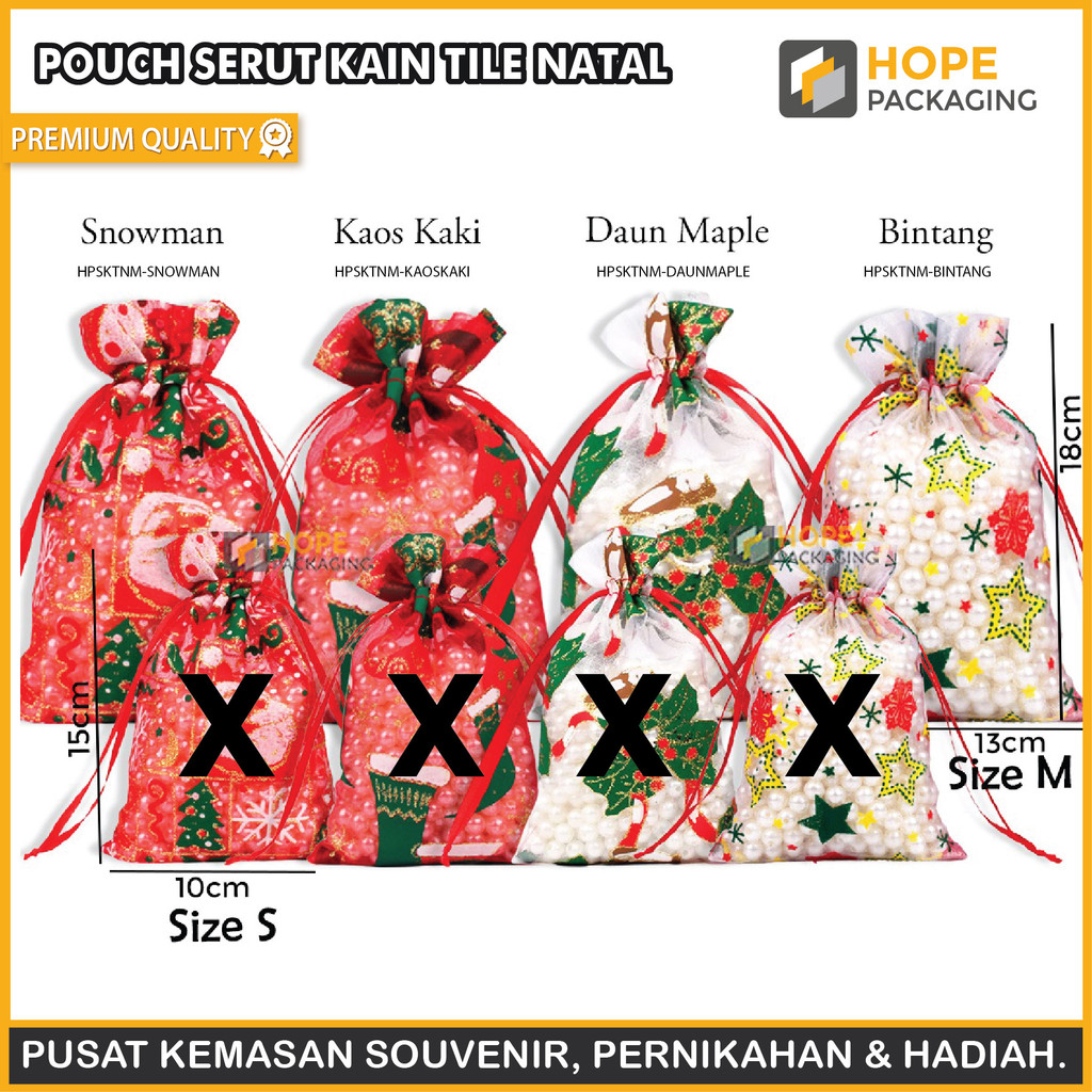 HOPEBOX |  Pouch Serut Kain Tile Natal / Travel Pouch Kain Goni / Pouch Serut Kain Tile / Pouch Seru
