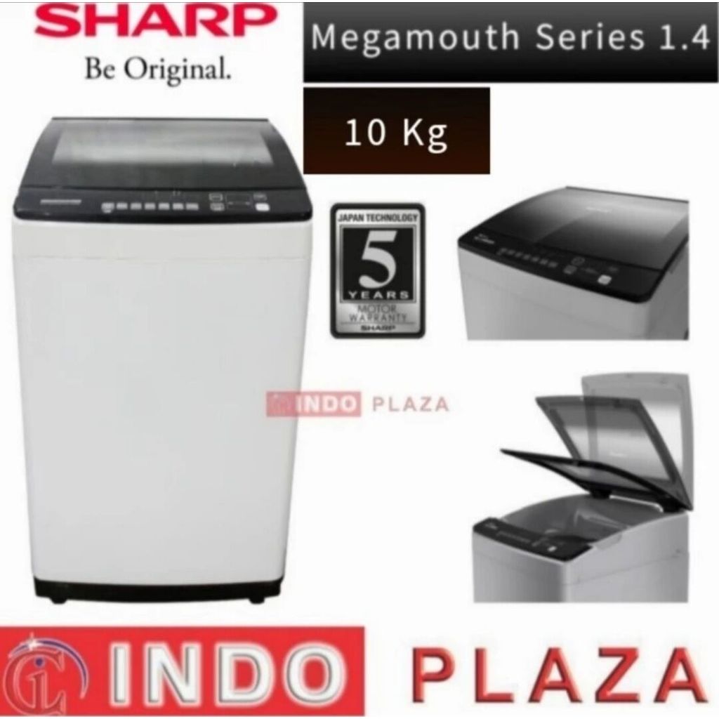 MESIN CUCI SHARP 1 Tabung 10 Kg / 10Kg ESM-1000TGG MEGAMOUTH Series 1.4