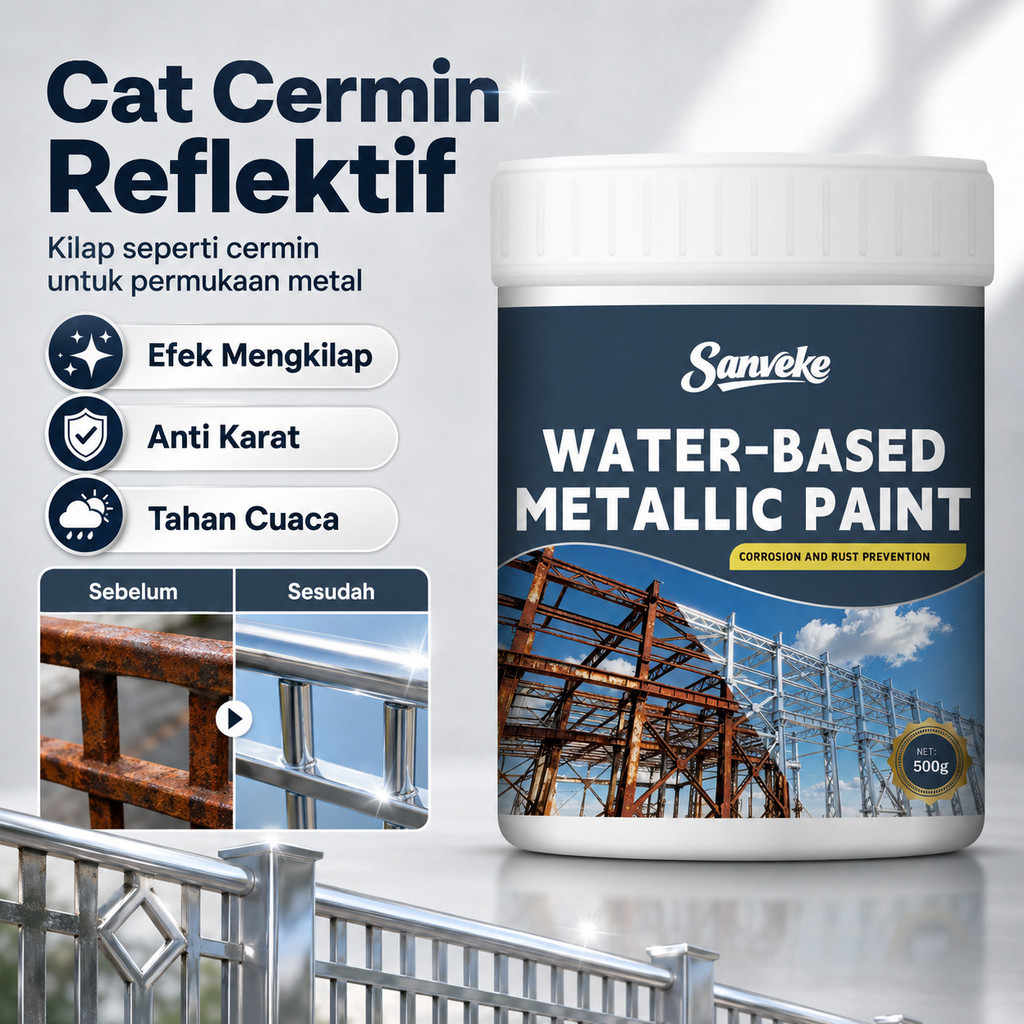 [Pengiriman 24 Jam] Cat Cermin Reflektif / Cat Mengkilap Anti Karat / Mirror Paint Untuk Mobil & Mot