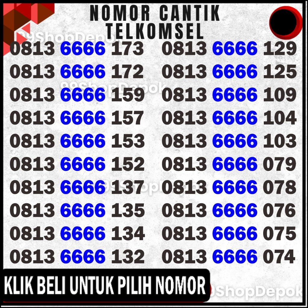 Nomor Cantik Simpati 11 DIGIT, TELKOMSEL 6666, Nomer Cantik Simpati 4g 5g 6666 17x 66666