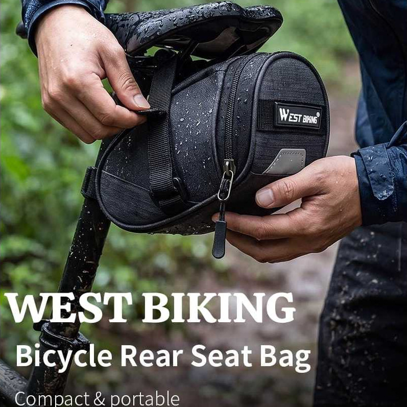 Foto West Biking Tas Sadel Belakang Tail Rear Seat Bag Sepeda 0.6L Reflective Waterproof Sepeda Lipat Roadbike Mtb Tas Saddle Seatpost Storage Bag