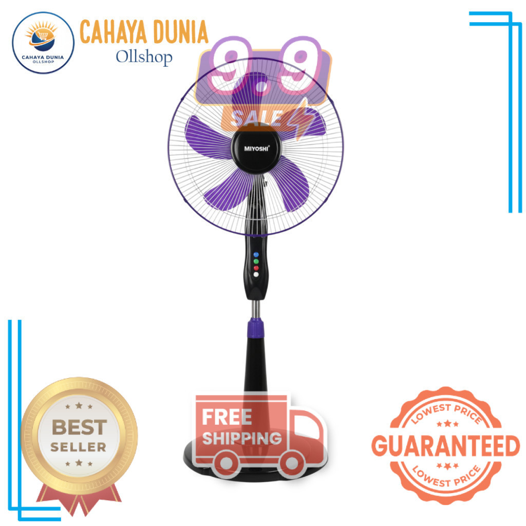 Stand Fan Miyoshi 1603 Kipas Angin Lantai 16 Inch Desain Modern