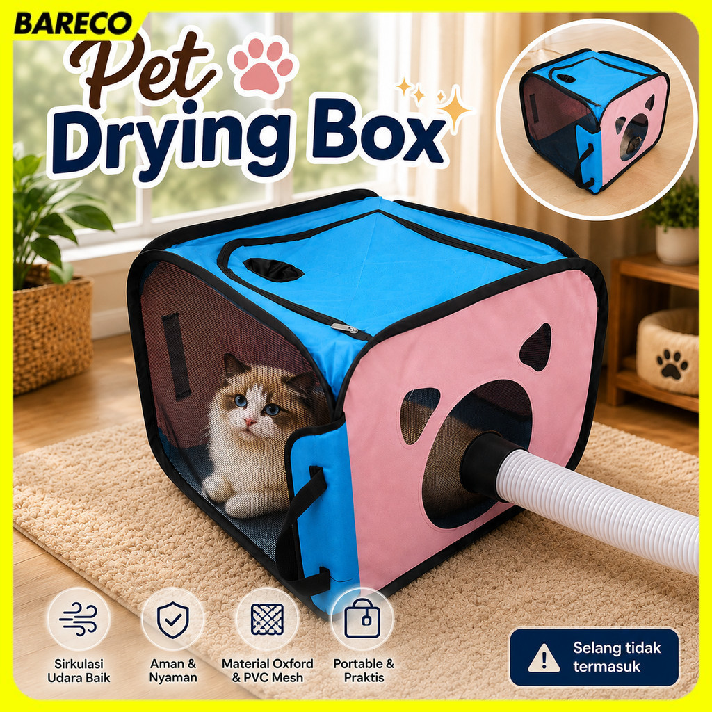 Box Pengering Hewan Pet Drying Box Multifungsi Bulu Kucing - T125