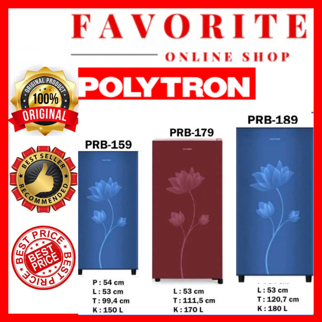 MS KULKAS POLYTRON 1 PINTU 159 PRB159 PRB 159 LEMARI ES 1 PINTU POLYTRON