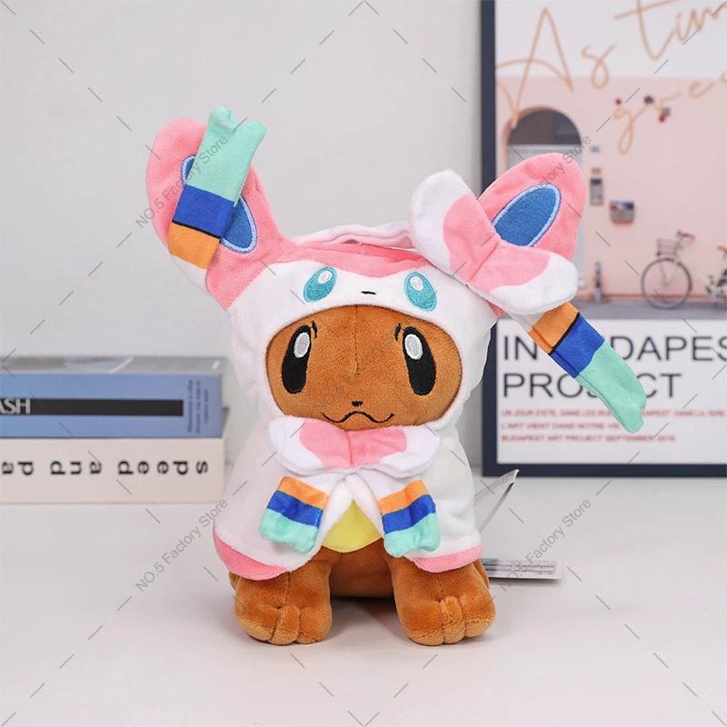 Pokemon Sylveon Poncho Plush Doll Eevee Cos Glaceon Vaporeon Flareon Jolteon Espeon Umbreon Leafeon 