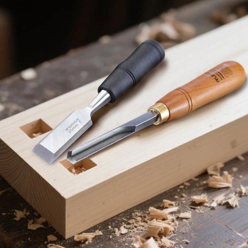 10'' Corner Chisel 90° Square Mortise Flat Chisel Flat 40cr Blade with Beech Wood Handle for Cutting