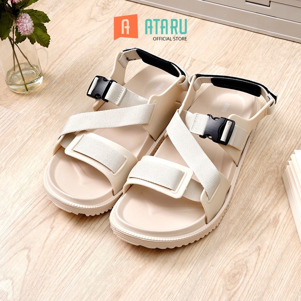 Ataru Sandal Pria Buckle Strap - Krem Mens Sandals Men Sandals Sendal Cowok Sendal Pria Sandal Laki