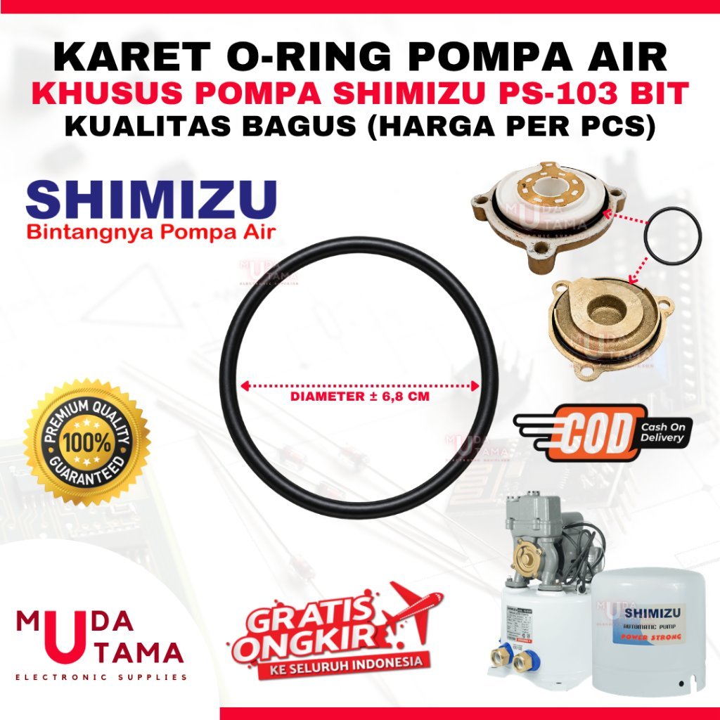 SEAL O-RING IMPELLER POMPA AIR SHIMIZU PS103BIT PS 103 BIT - KARET SEAL POMPA AIR SHIMIZU PS 103BIT 