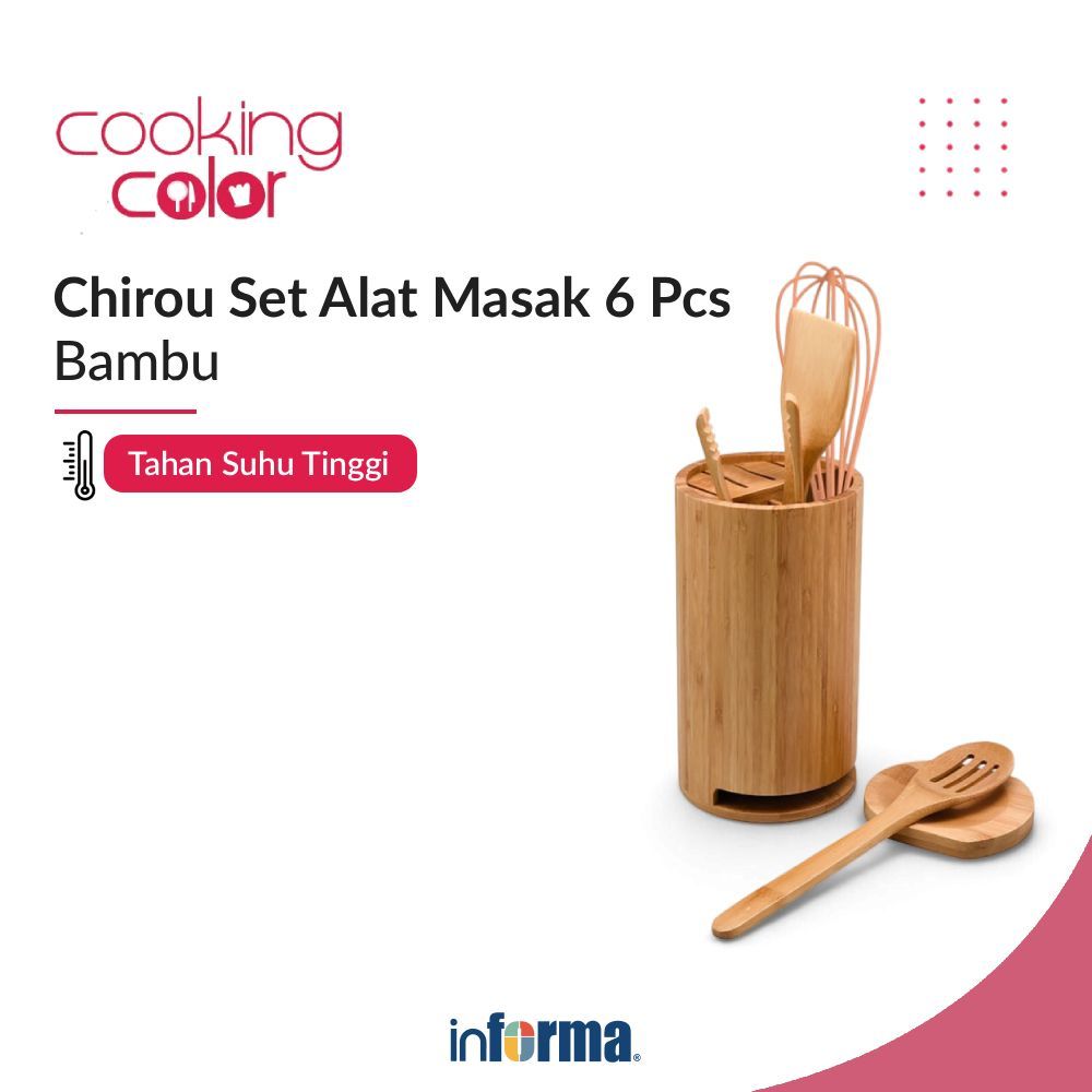 Informa Cooking Color Chirou Peralatan Masak Dengan Holder Set 6 pcs Cooking Set Kitchenware Alat Da