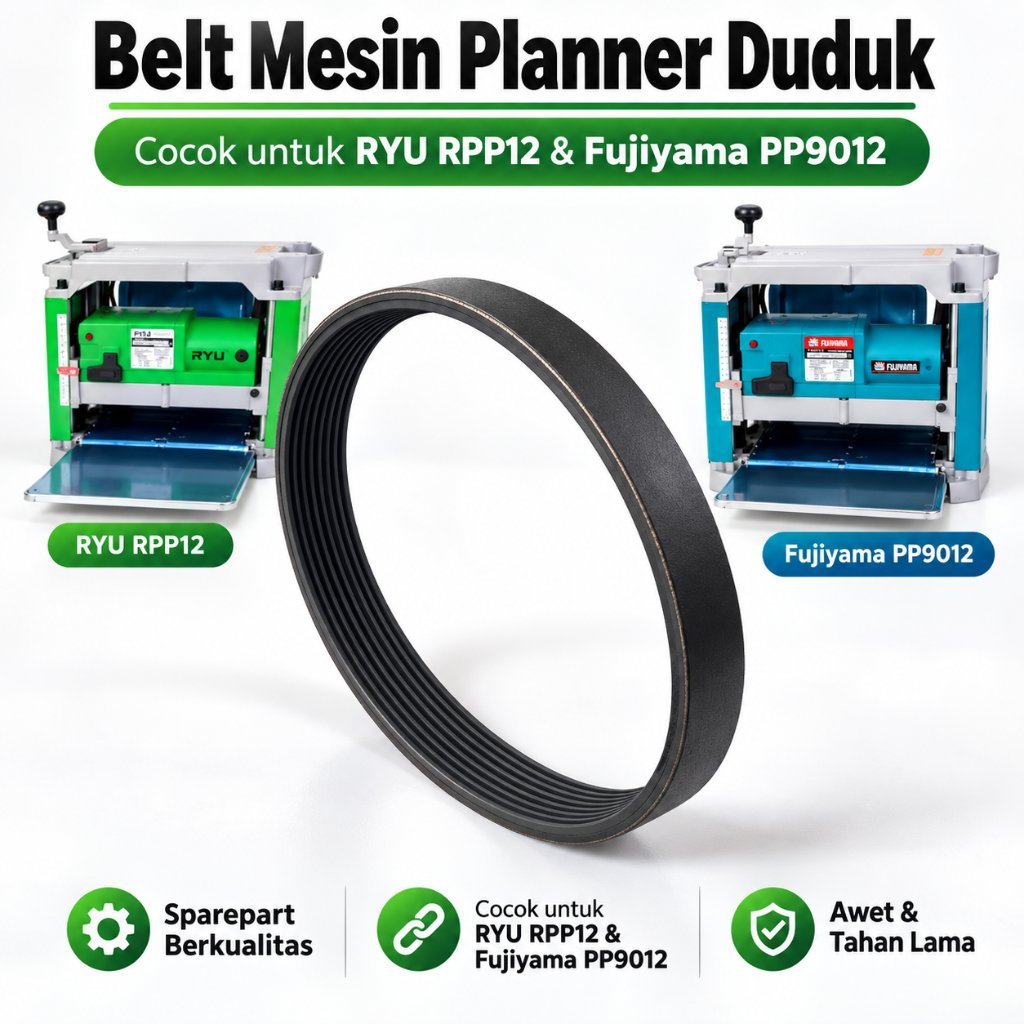 Belt Mesin Planer Duduk untuk RYU RPP12 & Fujiyama PP9012 Sparepart Berkualitas