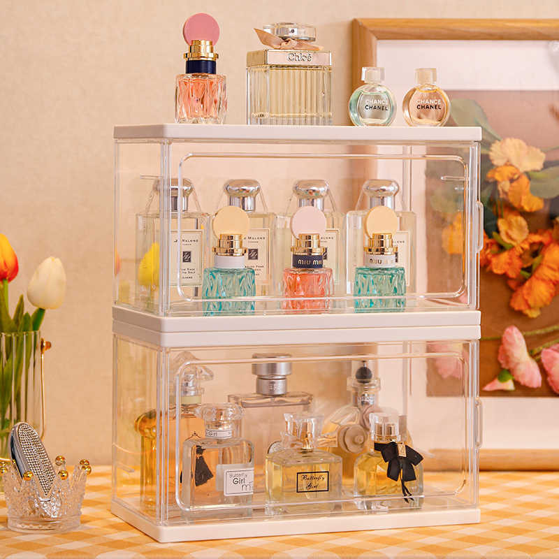 Kotak parfum Tempat parfum akrilik rak parfum tertutup Akarilik Transparan Penyimpanan MakeUp