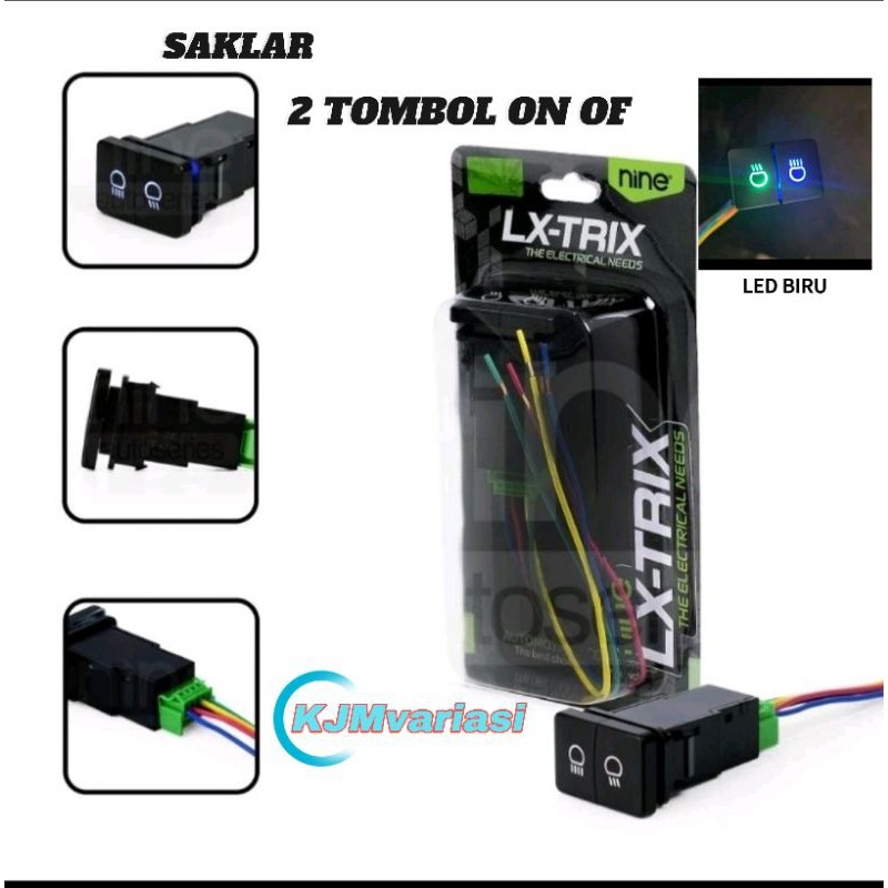 SAKLAR LAMPU MOBIL SWITECH 2 TOMBOL LAMPU TEMBAK SOROT FOGLAMP HEADLAMP 3 MODE LB1