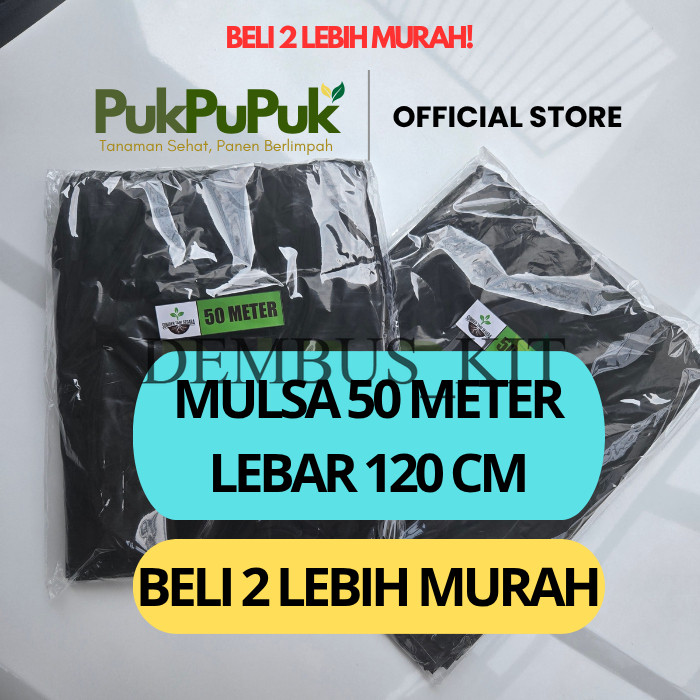 PLASTIK MULSA 50 METER MTR ORI HITAM PERAK