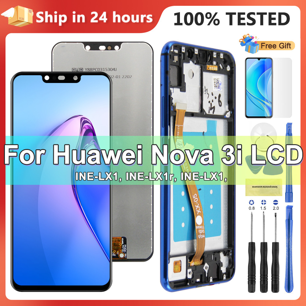 6.3" For Huawei Nova 3i INE-LX1 LX2 splay Screen with Frame For Huawei nova 3i Lcd splay Tou Screen 