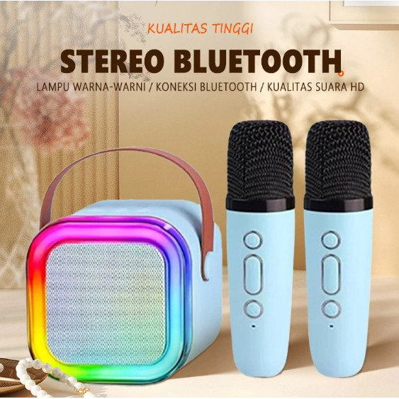 BEST SELLER Speaker K12 Speaker Bluetooth 2 Mikrofon Karaoke Mesin KTV Bluetooth Pemutar MP3 Full Ba