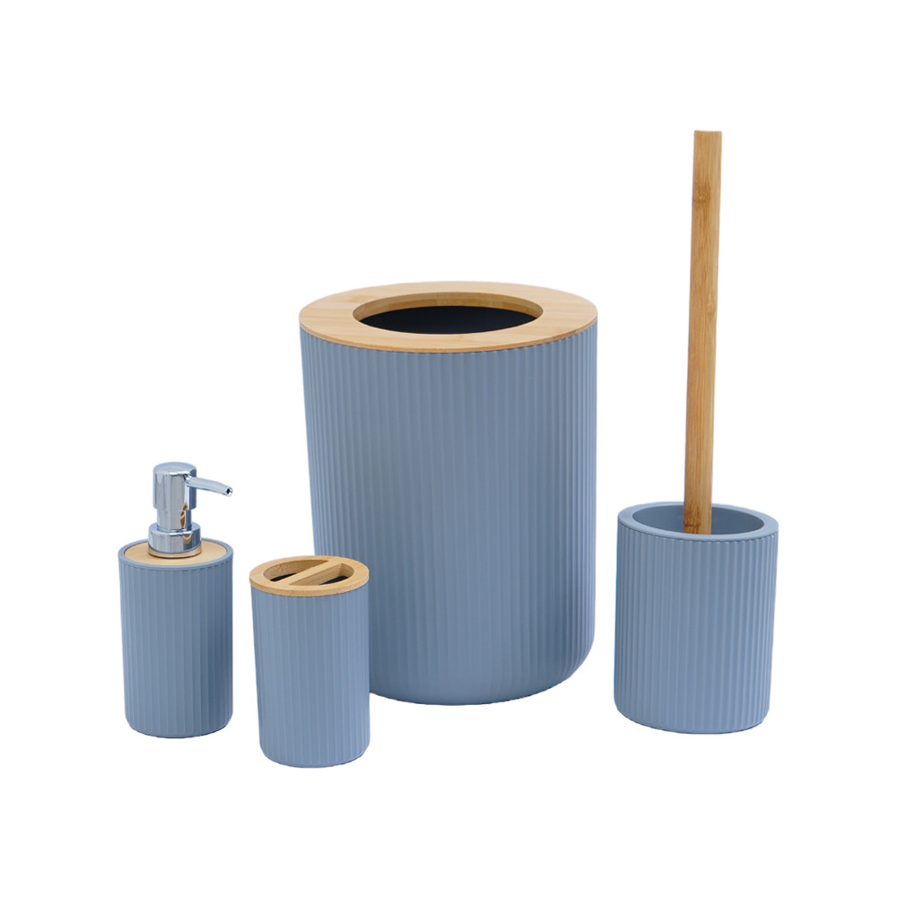 Informa Set 4 Pcs Myles Perlengkapan Kamar Mandi - Abu-Abu Liquid Soap Shampoo Dispenser Set Aksesor