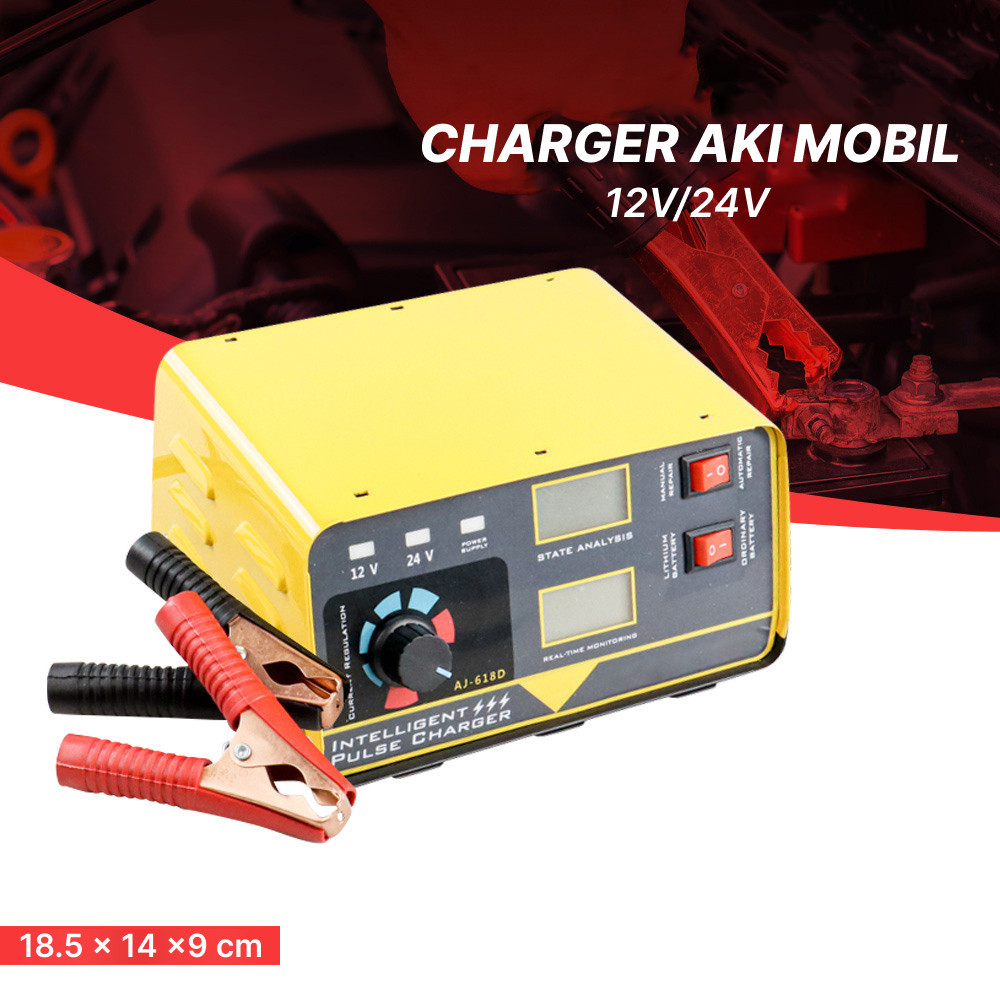 OTOHEROES Charger Aki Mobil Intelligent Battery Charger 12V/24V - AJ-618D
