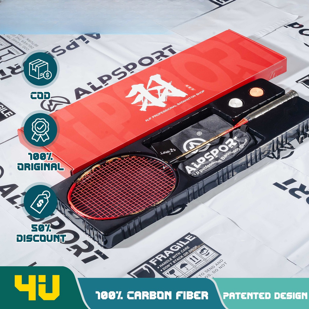 QY Plus  4U 95g Max 38lbs T800 Full Carbon Fiber Racket Carbon Fiber + Titanium