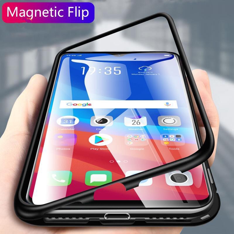 360 Casing Untuk OPPO Reno 12 11 10 F 12Pro A78 5G A77s Reno12Pro 5G 2024 Magnetic Phone Case Back T