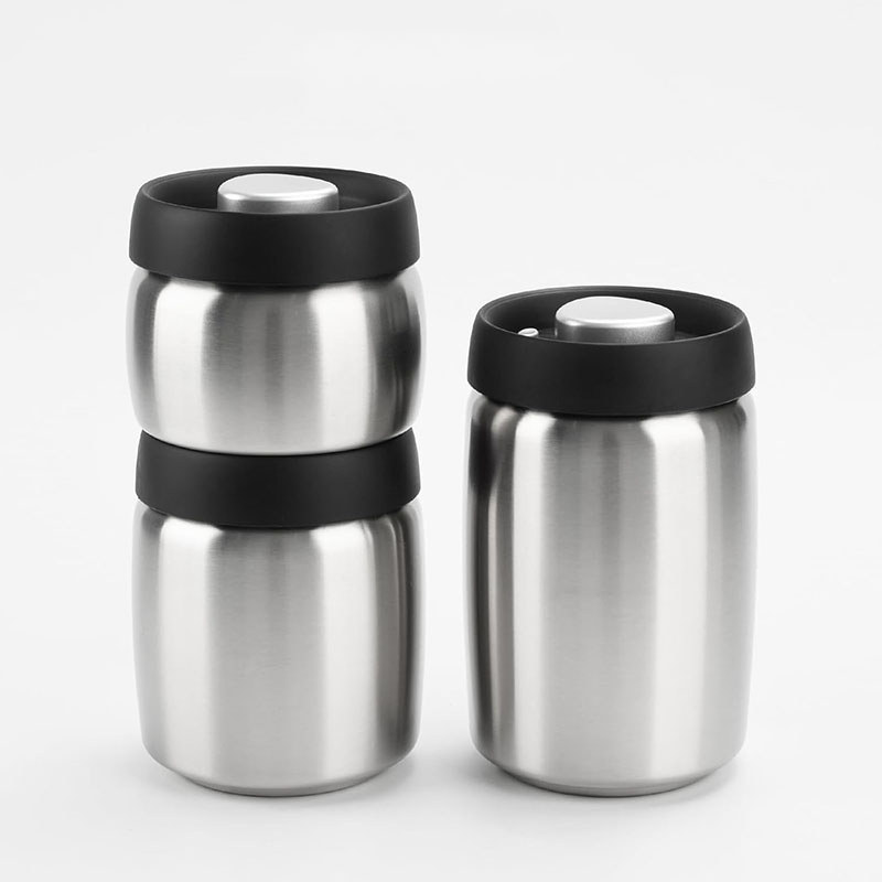 Vacuum Coffee Canister, 304 Stainless Steel Airtight Food Storage Container, Coffee Bean Storage for