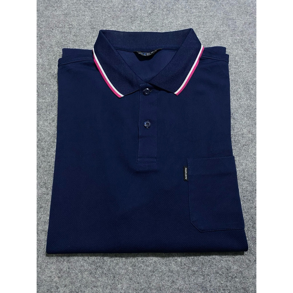 BAJU KAOS KERAH DRYFIT NAVY FGS SIZE L