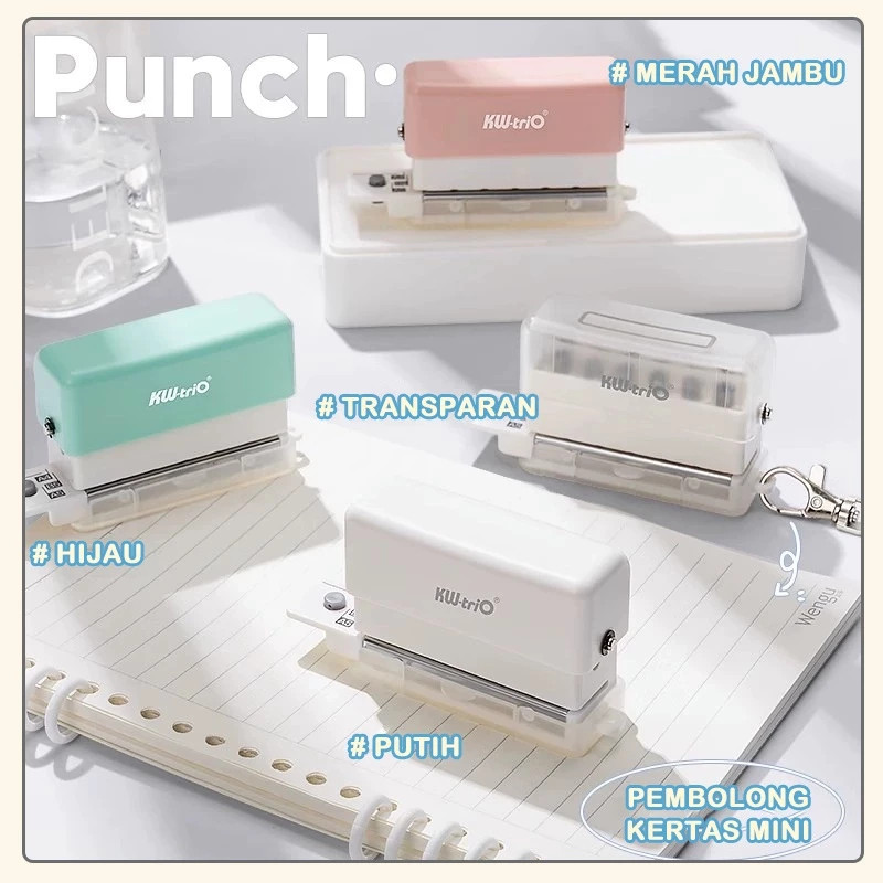 Mini Pembolong Kertas / Pelubang Kertas Kecil / Paper Punch A4 A5 B5 6 lubang