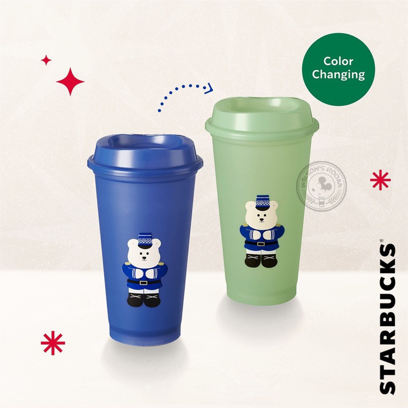 STARBUCKS TUMBLER REUSABLE HOT CUP NUTRACKER BEAR ORIGINAL