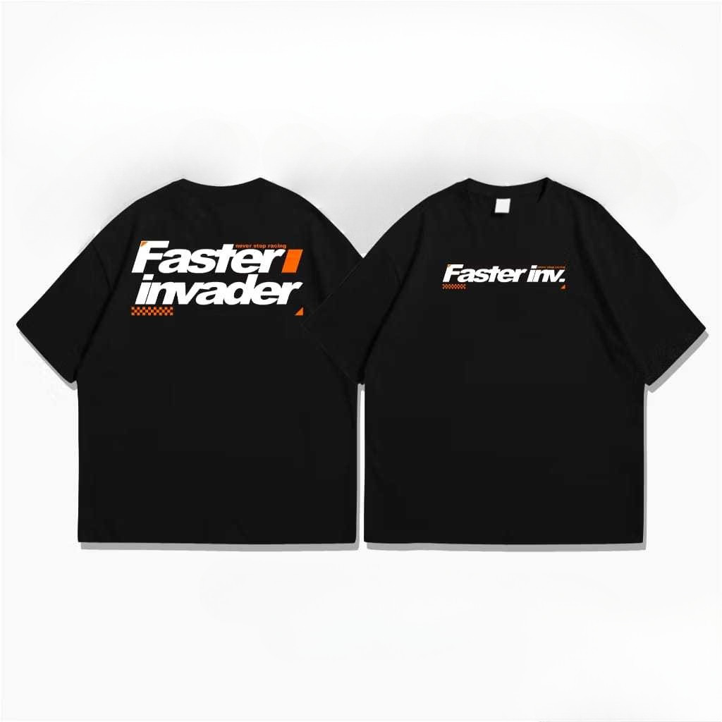 Kaos Sunmori - Kaos Murah - Kaos FASTER INVADER Terbaru Black Original - Kaos Best Seller