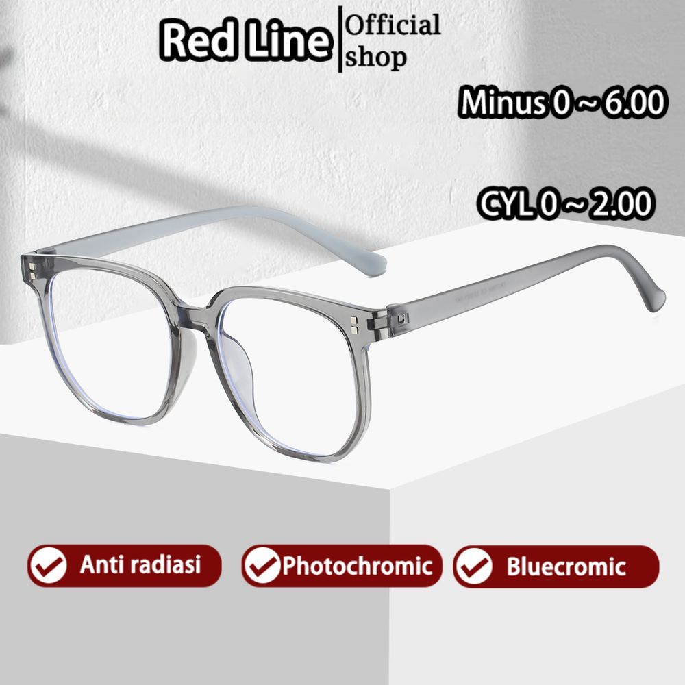 Red Line Kacamata Minus Pria Wanita Anti Blueray bingkai besar Frame Retro Frame TR90 High Quality M