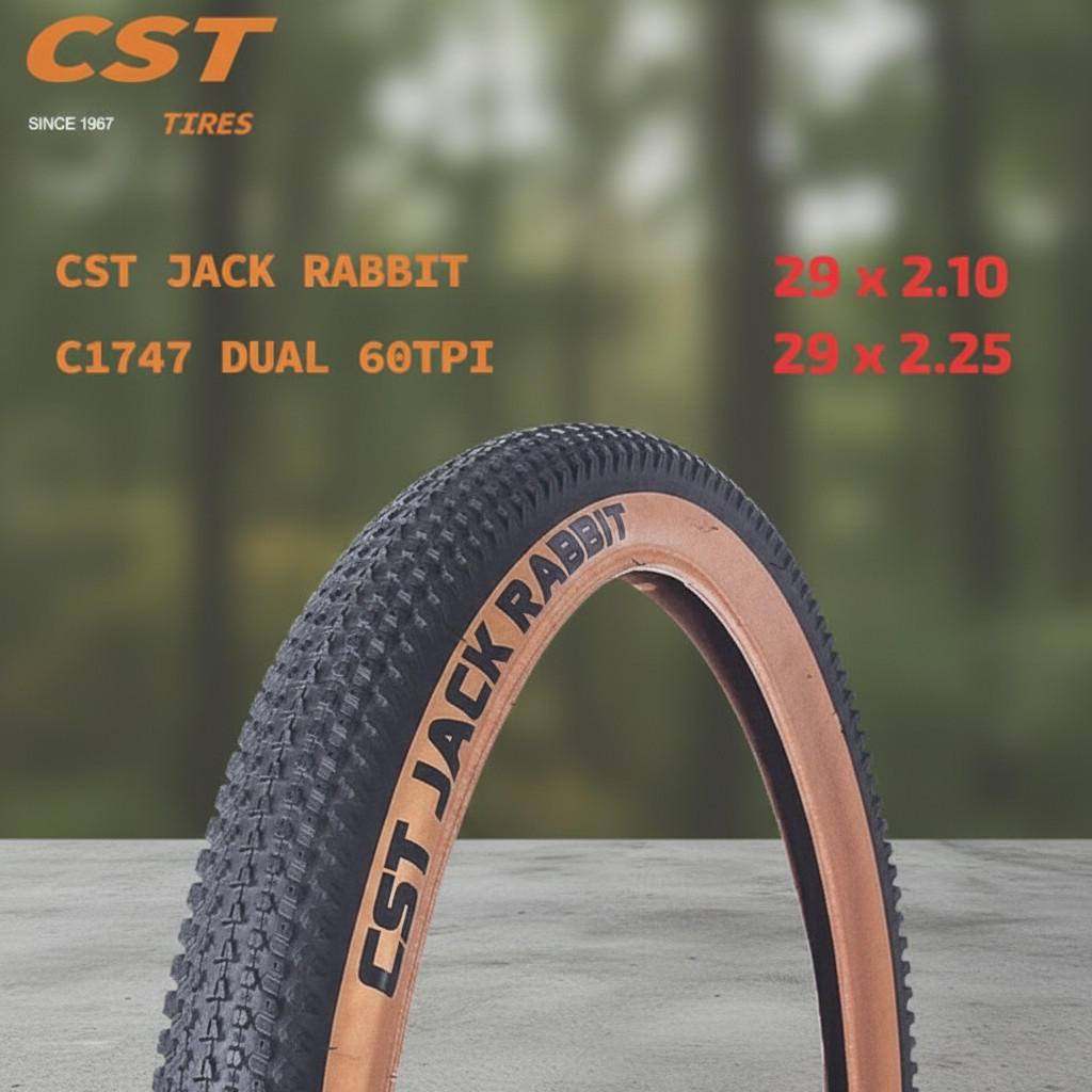 CST Jack Rabbit Ban Luar Sepeda MTB 29 x 2.10 2.25 29x2.10 29x2.25 Tanwall Skinwall Coklat Wire