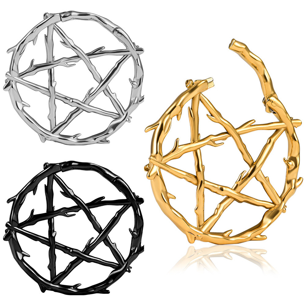 Vanku 2pcs Ear Piering Stainless steel Star Ear Weight Piercing Plugs Expanders Earrings Gauge Ear T