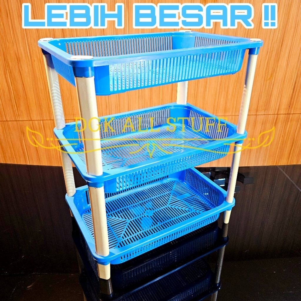 Rak Segi Cabe Bumbu Dapur Serbaguna Plastik 3 tingkat Tiga Tingkat Susun 3 Susun tiga Warna Premium