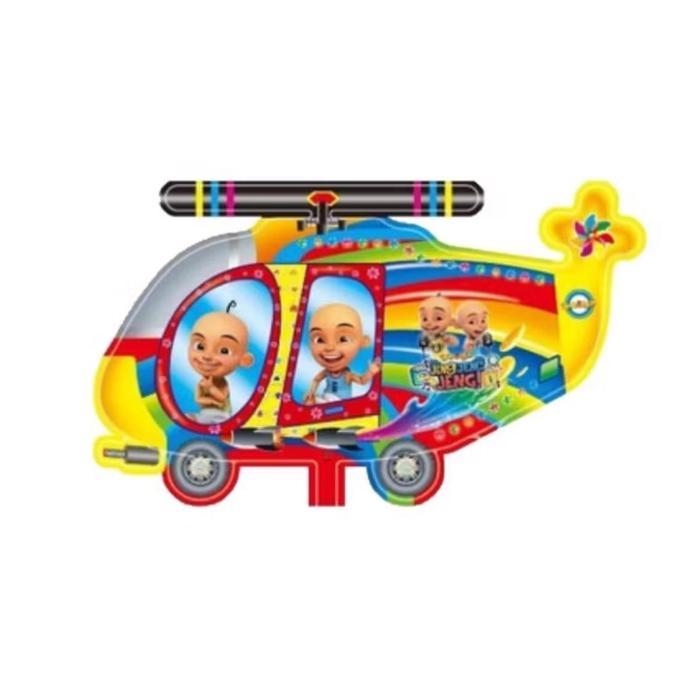 Balon foil karakter upin ipin pesawat - upin