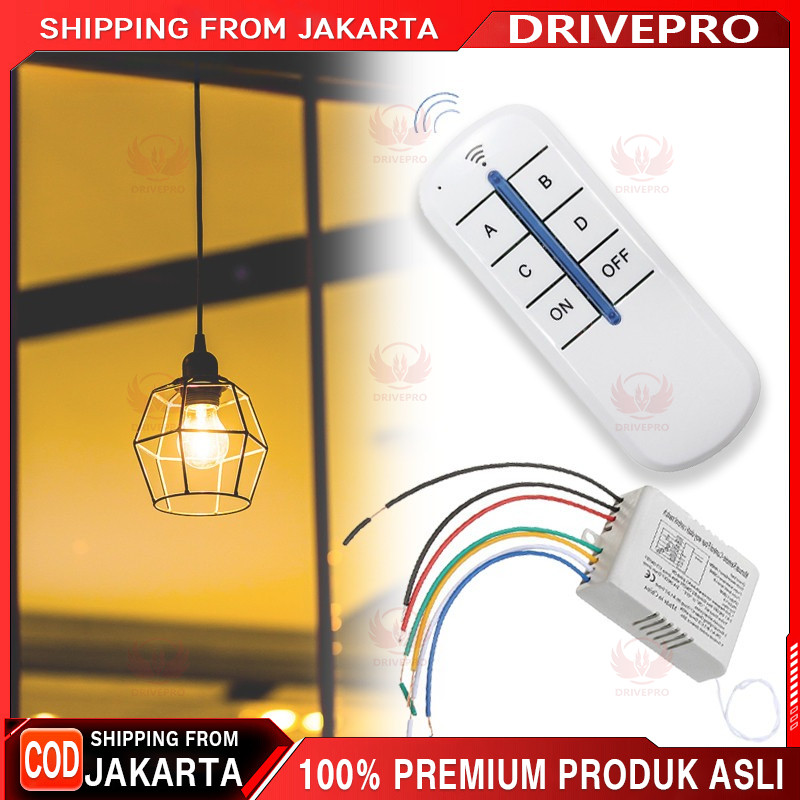 220v Saklar Remote 4 Channel 4x1000w / Remote Control Switch 4 Way/Saklar Remote 4 Channel / 220V 10