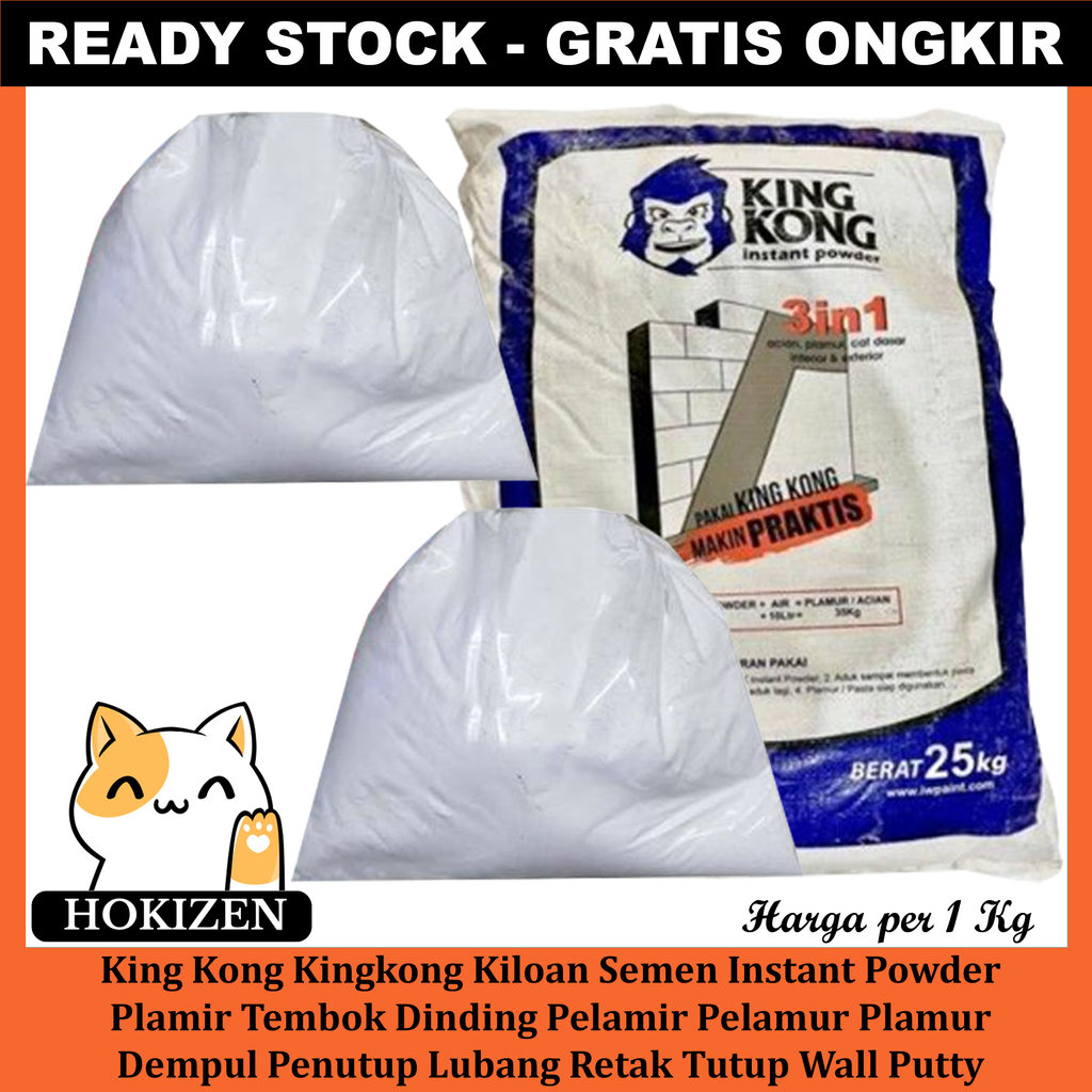 King Kong Kingkong Kiloan Semen Instant Powder Plamir Tembok Dinding Pelamir Pelamur Plamur Dempul P