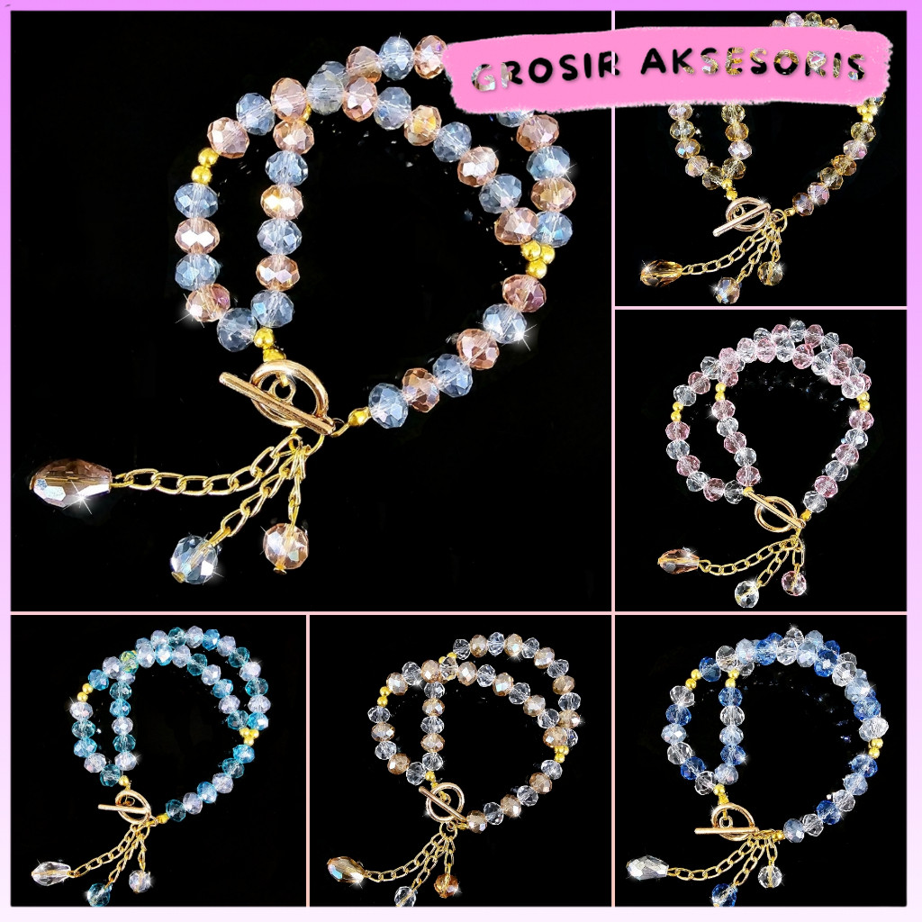 Gelang Tasbih Wanita Kristal 33 Butir - A506