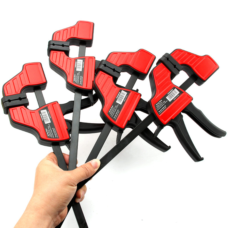 DURATEC 4pcs F Clamps Bar Clamps, Heavy Duty Quick Slide Wood Clamp Smooth Quick Slide Carpentry Bar