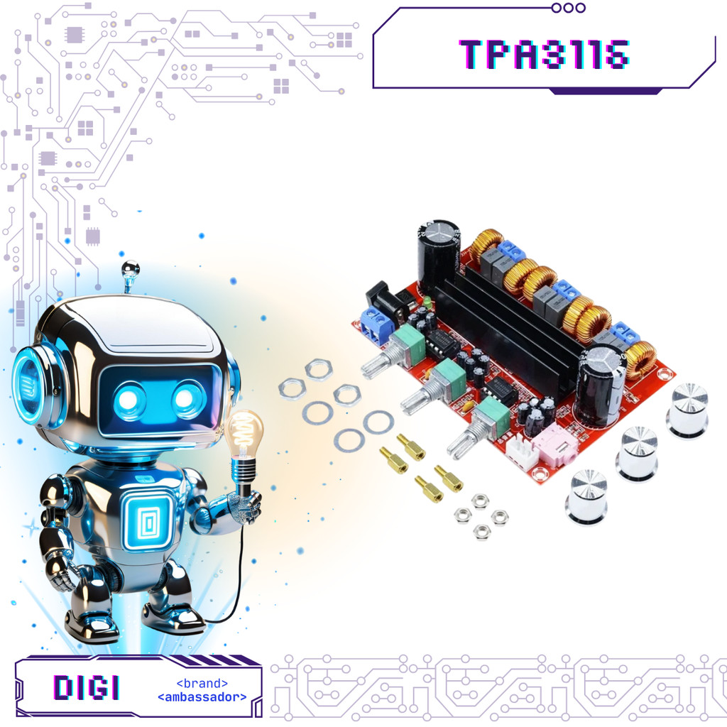 TPA3116 2x50W 100W 2.1ch Amplifier - TPA TPA3116D2 - Digibot