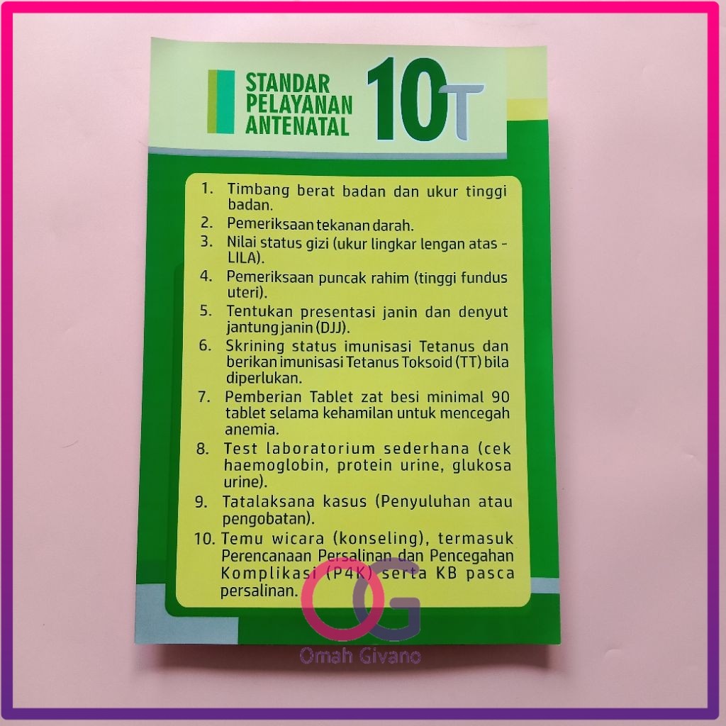 POSTER STANDAR PELAYANAN ANTENATAL 10T - POSTER KEBIDANAN - POSTER KESEHATAN