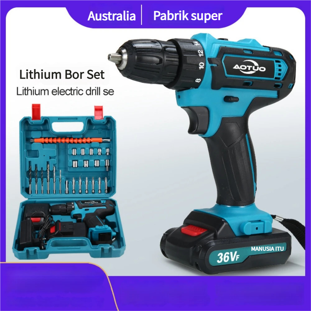 Bor isi ulang baru, bor listrik lithium, obeng listrik, bor pistol, obeng, alat listrik, bor tangan