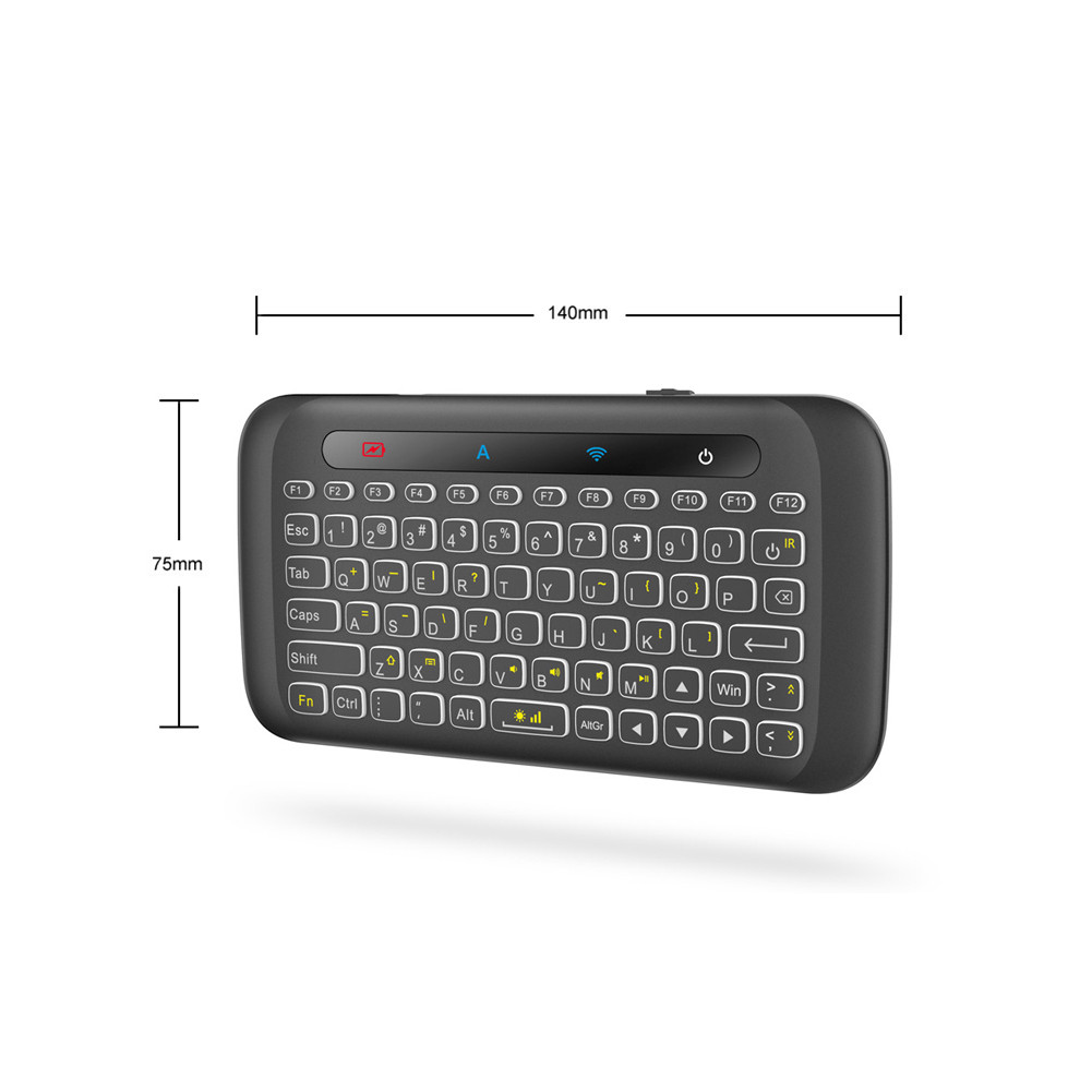 H20 Mini Full Touch Screen 2.4GHz Air Mouse Touchpad Backlight Wireless Keyboard IR Leaning Remote C