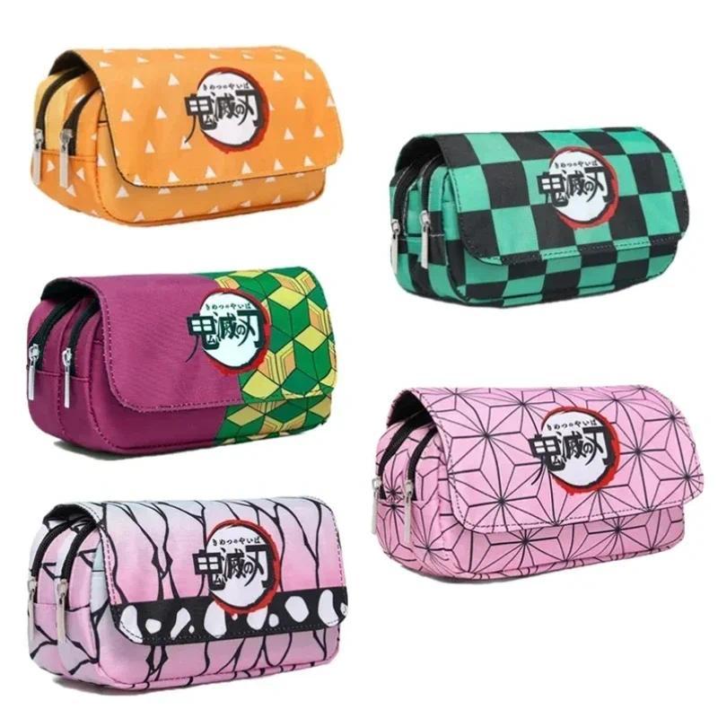 Demon Slayer 3D Anime Pen Bag Student Storage Bag Tanjirou Nezuko Zenitsu Giyuu Cartoon Pen Box Cute