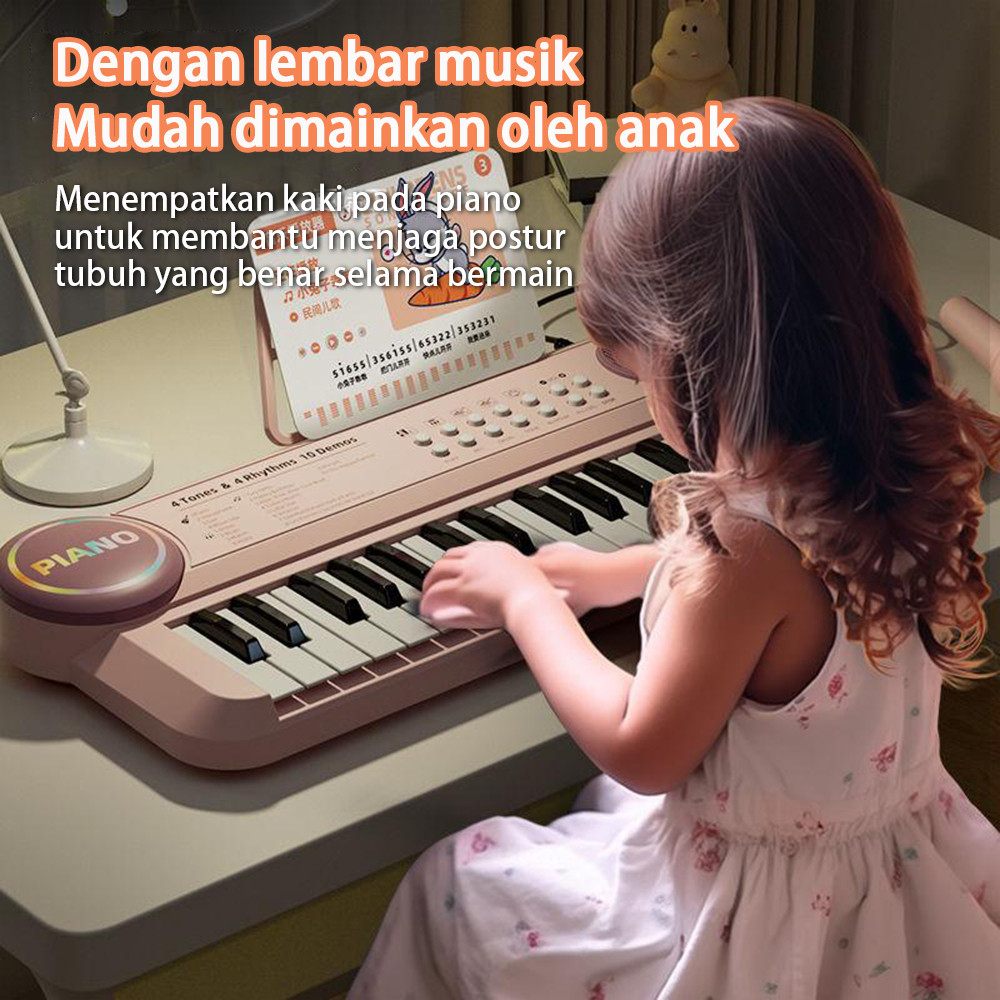 Mainan Piano Keyboard 37 Key, Piano Elektronik Anak Edukasi, Keyboard Mainan Musik Anak, Piano