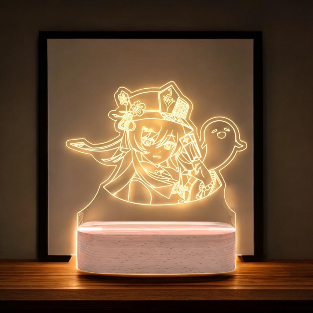 Acrylic led GENSHIN IMPACT HU TAO / lampu tidur / led akrilik/ hadiah lampu 3d / acrylic night light