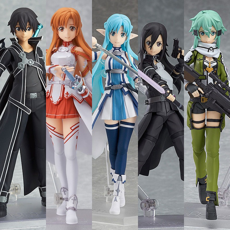 Yuuki Asuna Kirigaya Kazuto Kirito Asada Shino Figma 289 264 174 178 241 248 PVC Action Figure Model