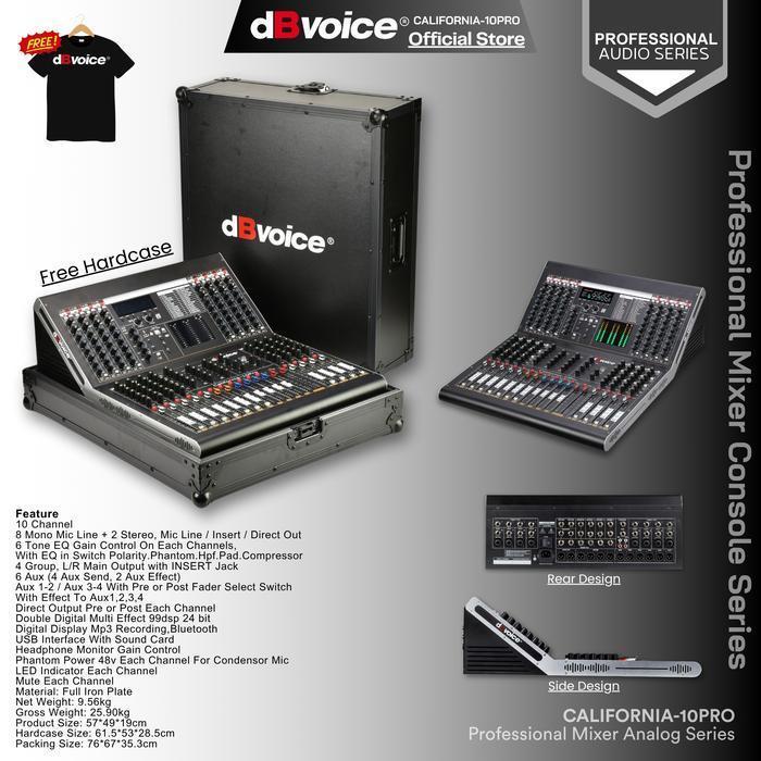 Professional Mixer Analog 6Tone 8Aux Double Effect dBvoice CALIFORNIA-PRO SERIES - CALIFORNIA-10PRO 
