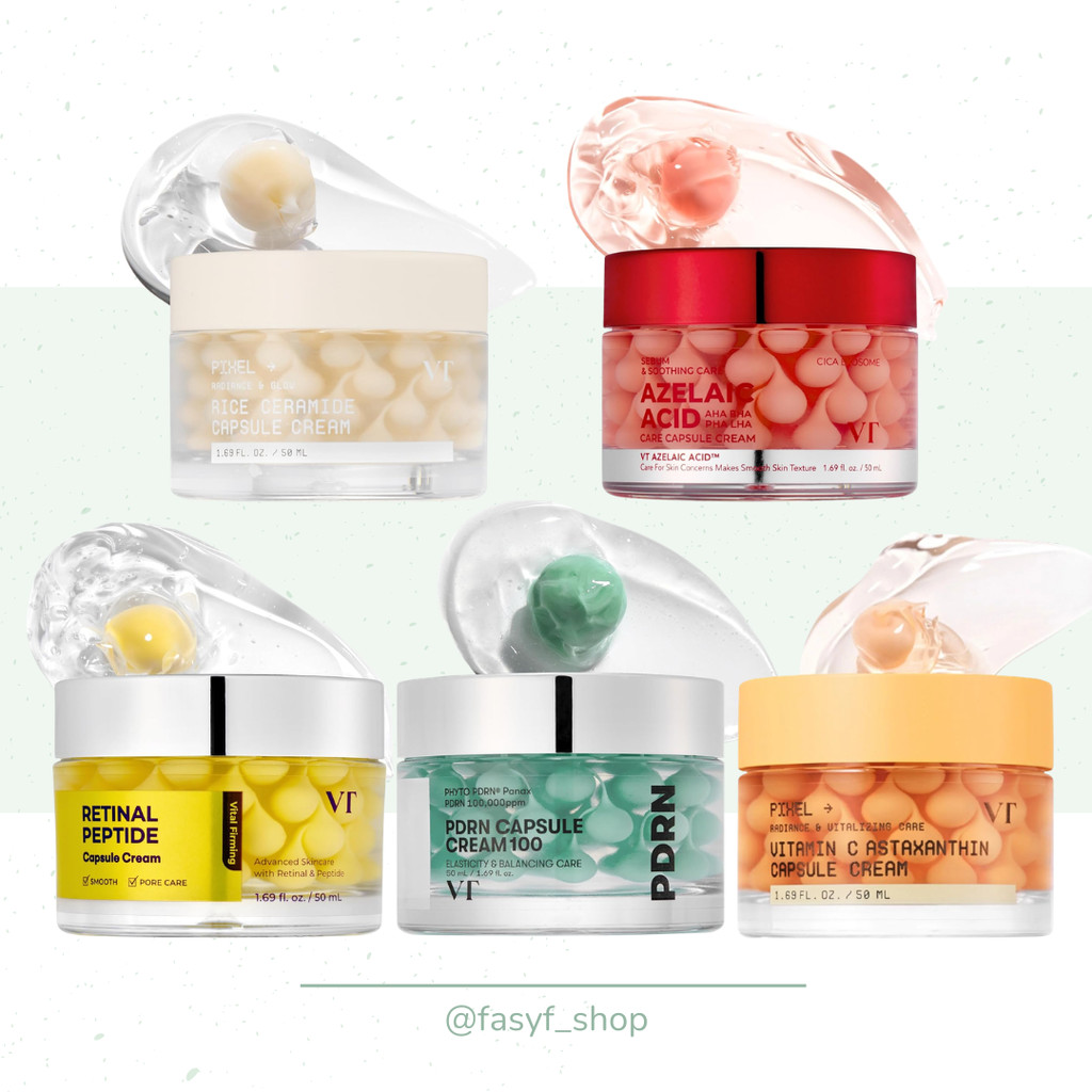 [READY] VT PDRN Capsule Cream 100 50ml / VT Vitamin C Astaxanthin Capsule Cream 50ml / VT Azelaic Ac