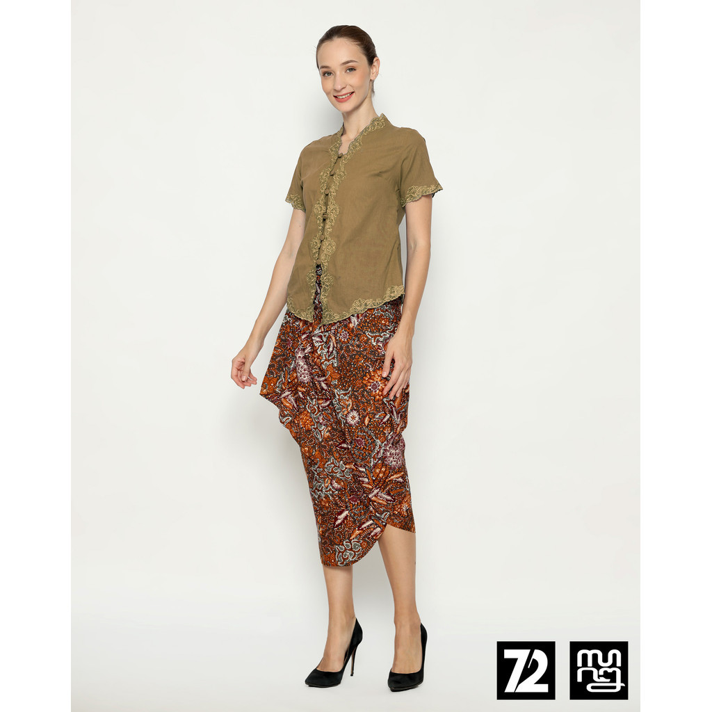 72 Batik - Rok Batik Span Jena Skirt Lilit Kebaya Instan Modern Wanita Motif Taman Bunga Abstrak War