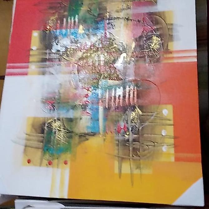 ] Lukisan Bali Panorama Abstrak kanvas 4