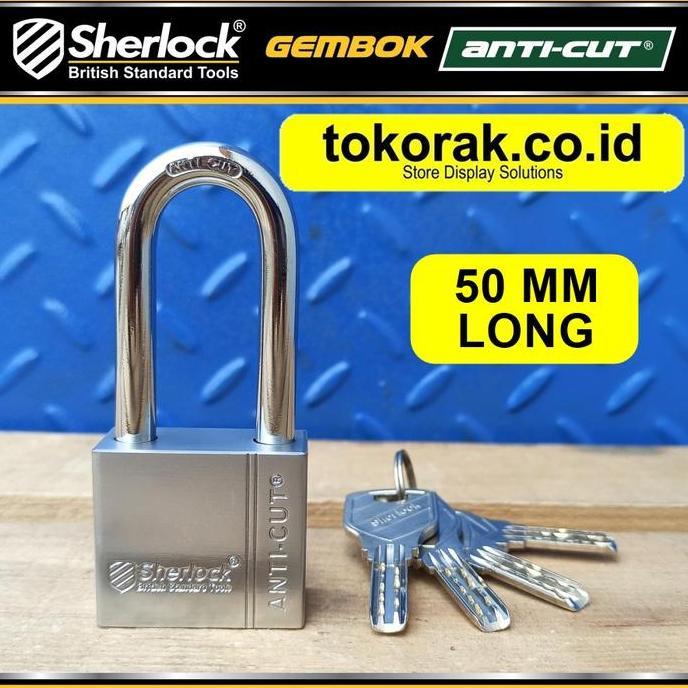 SHERLOCK GEMBOK RUMAH ANTI CUT 50MM PANJANG SHERLOCK GEMBOK PAGAR SHERLOCK COMP KEY Diskon